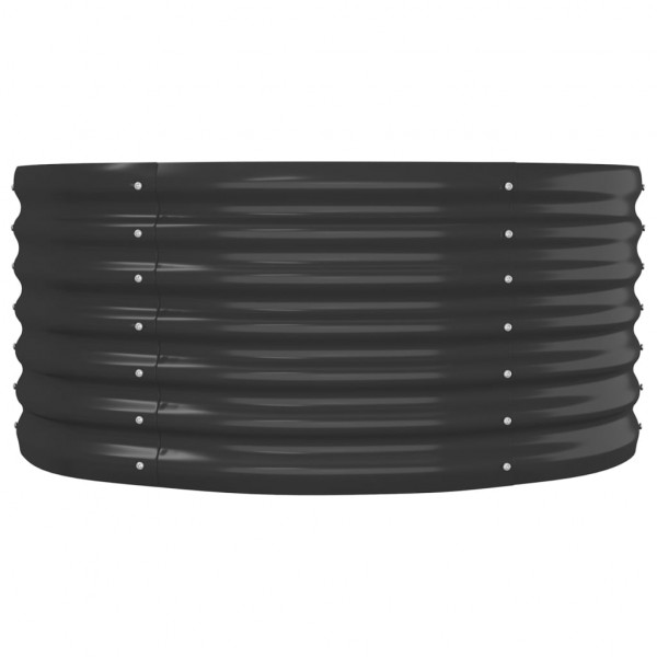 Canteiro elevado jardim 152x80x36 aço revestido a pó antracite M 4