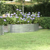 Canteiro elevado jardim 152x80x36cm aço revestido a pó prateado 1