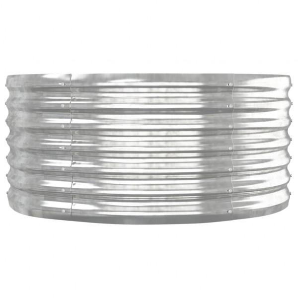 Canteiro elevado jardim 152x80x36cm aço revestido a pó prateado M 4