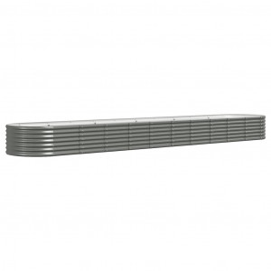 Jardinera arriate acero recubrimiento polvo gris 440x80x36 cm H