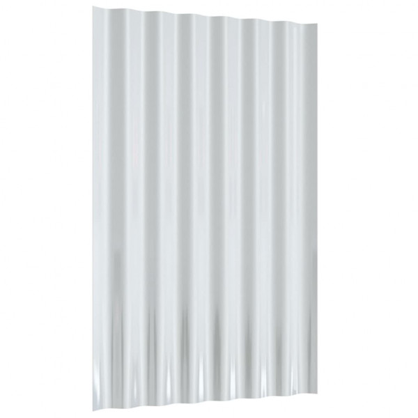 Painéis de telhado 12 pcs 60x36 cm aço revestido a pó cinzento M 5