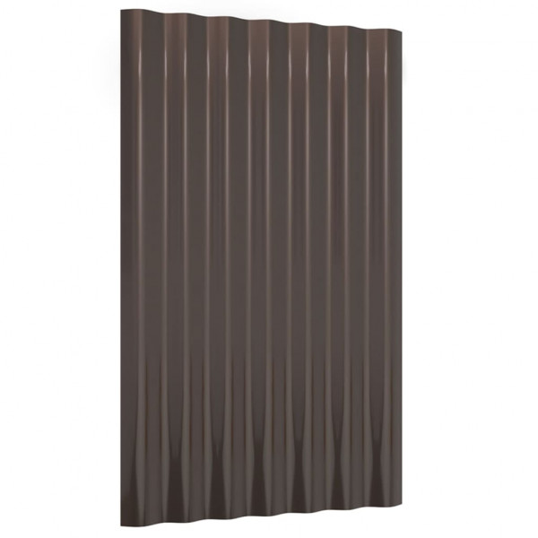 Painéis de telhado 12 unidades aço revestido marrom 60x36 cm M 3