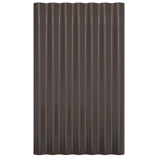 Paneles de tejado 12 unidades acero recubierto marrón 60x36 cm M 4