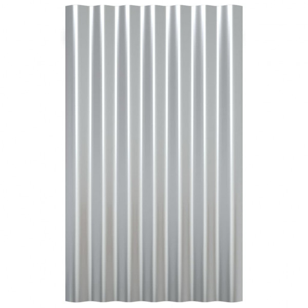 Painéis de telhado 12 unidades aço prateado 60x36 cm M 4