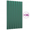 Paneles de tejado 36 unidades acero recubierto verde 60x36 cm 2