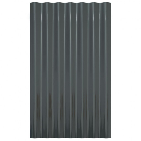 Painéis de telhado 36 pcs 60x36cm aço revestido a pó antracite M 4