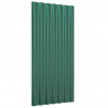 Painéis de telhado 12 unidades de aço revestido verde 80x36 cm 3
