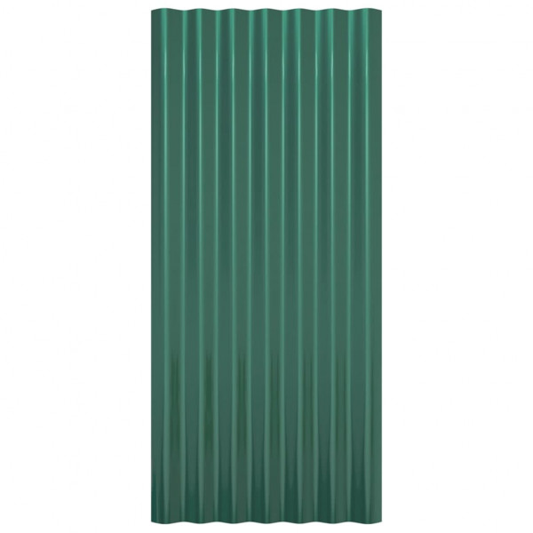 Paneles de tejado 12 unidades acero recubierto verde 80x36 cm M 4
