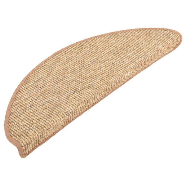 Tapetes de escada autoadesivos 15 pcs 65x21x4 cm castanho-claro M 3