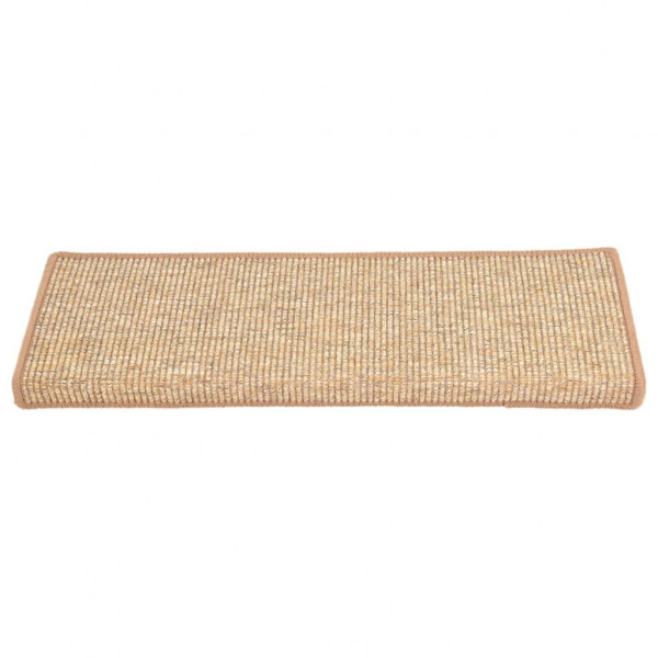 Alfombrilla autoadhesiva escalera 15 uds marrón claro 65x21x4cm M 4