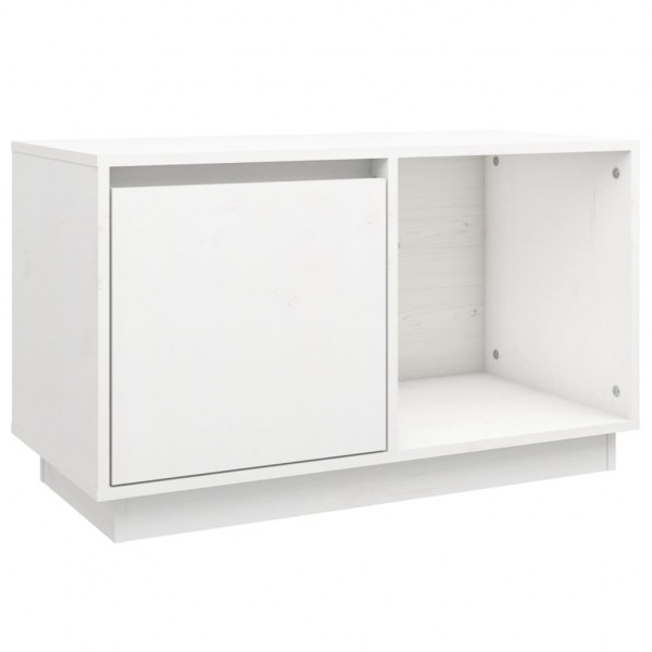Mueble para TV de madera maciza de pino blanco 74x35x44 cm M 2