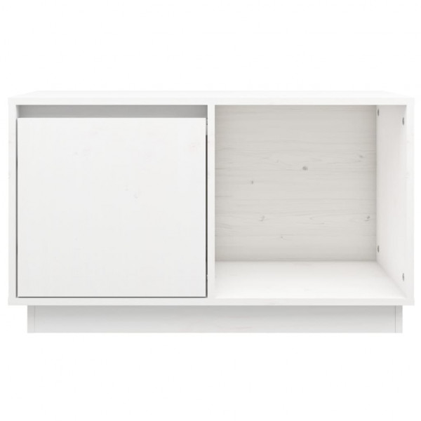 Mueble para TV de madera maciza de pino blanco 74x35x44 cm M 3