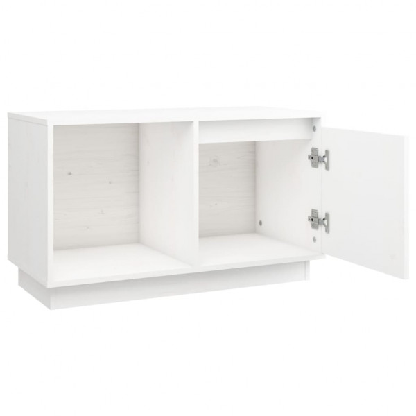 Mueble para TV de madera maciza de pino blanco 74x35x44 cm M 4