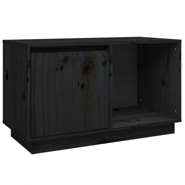 Mueble de TV de madera maciza de pino negro 74x35x44 cm M 2