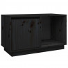 Mueble de TV de madera maciza de pino negro 74x35x44 cm 2