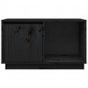 Mueble de TV de madera maciza de pino negro 74x35x44 cm 3