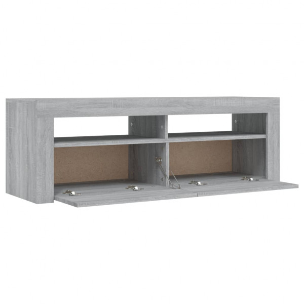 Mueble de TV con luces LED gris Sonoma 120x35x40 cm M 4