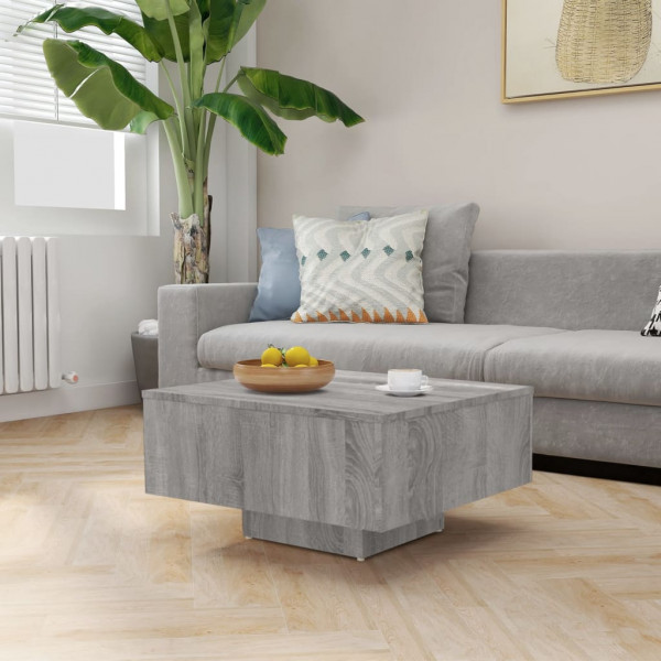 Mesa de centro madera contrachapada gris Sonoma 60x60x31.5 cm D