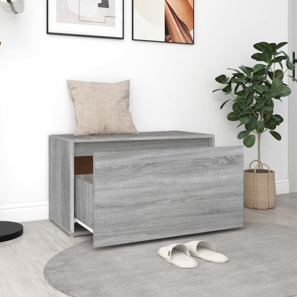 Banco pasillo madera contrachapada gris Sonoma 80x40x45 cm M 3