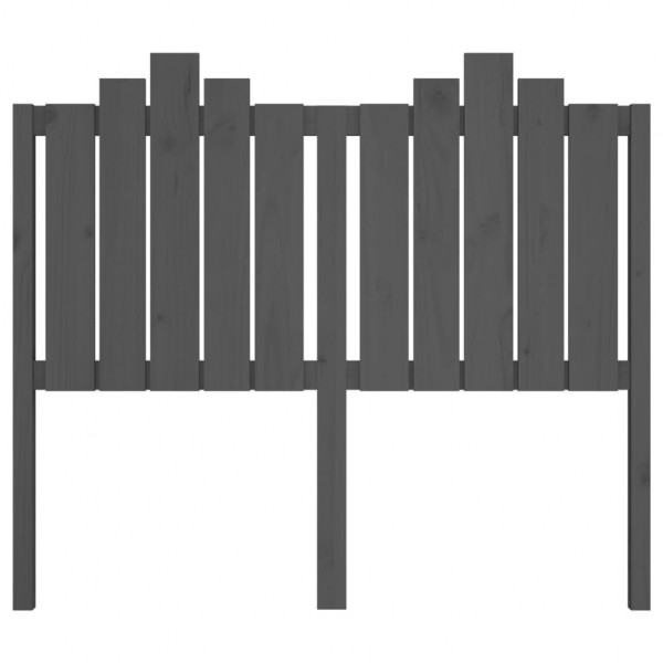 Cabecero de cama madera maciza de pino gris 126x4x110 cm M 4