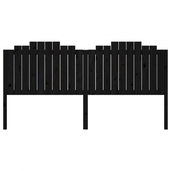 Cabeceira de cama 206x4x110 cm pinho maciço preto M 4