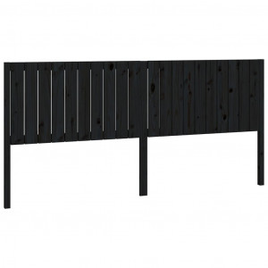 Cabeceira de cama 205.5x4x100 cm pinho maciço preto H