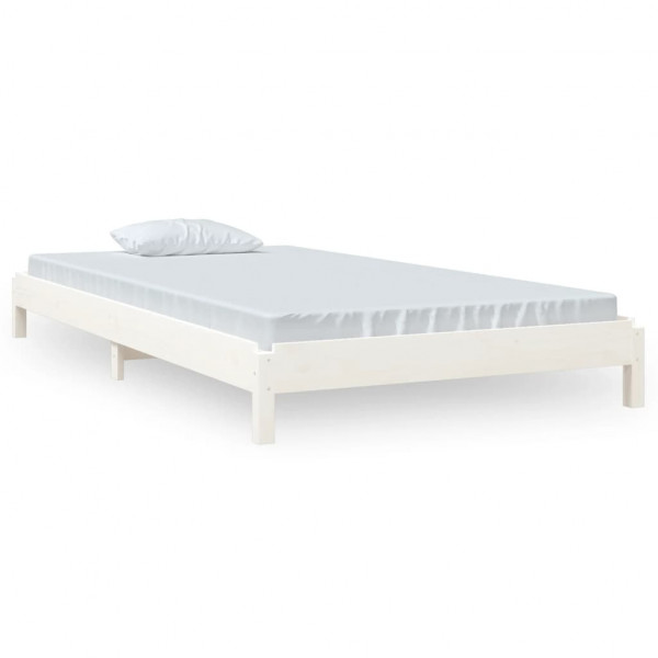 Cama apilable de madera pino maciza blanca 100x200 cm M 2