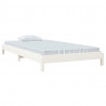 Cama apilable de madera pino maciza blanca 100x200 cm 3
