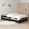 Cama apilable de madera pino maciza negro 100x200 cm 4