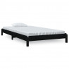 Cama apilable de madera pino maciza negro 90x200 cm 2