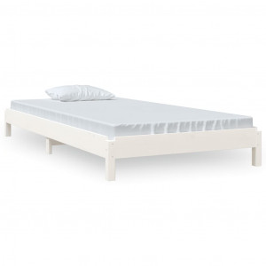 Cama apilable de madera pino maciza blanco 90x190 cm H
