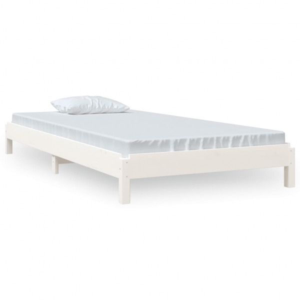 Cama empilhável 90x190 cm madeira de pinho maciça branco M 2