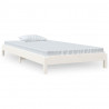 Cama empilhável 90x190 cm madeira de pinho maciça branco 2