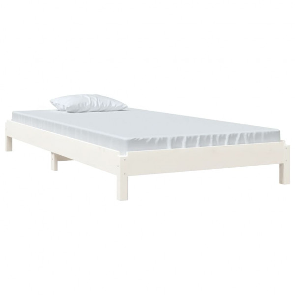 Cama apilable de madera pino maciza blanco 90x190 cm M 3