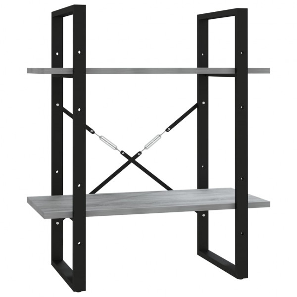 Estantería 2 niveles madera contrachapada gris 60x30x70 cm M 2