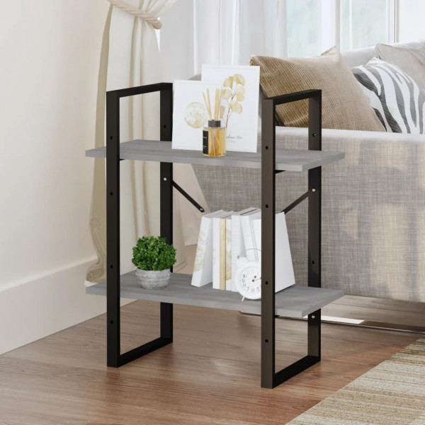 Estante 2 prat. 60x30x70 cm derivados madeira cinzento sonoma M 3