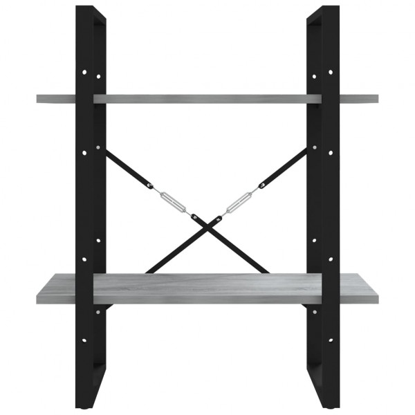 Estantería 2 niveles madera contrachapada gris 60x30x70 cm M 5