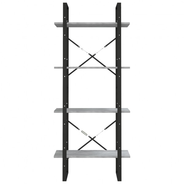 Estantería 4 niveles madera contrachapada gris 60x30x140 cm M 5