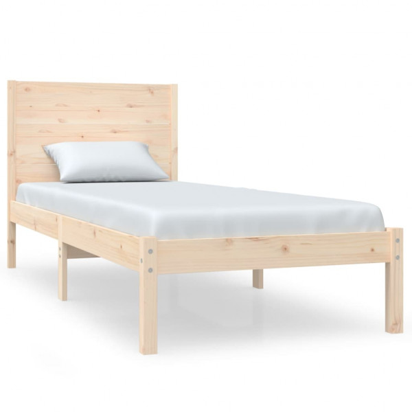 Estructura de cama individual madera maciza 75x190 cm M 2