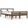 Estructura de cama madera maciza marrón miel 135x190 cm 2
