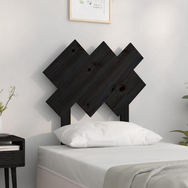 Cabecero de cama madera maciza de pino negro 72.5x3x81 cm D