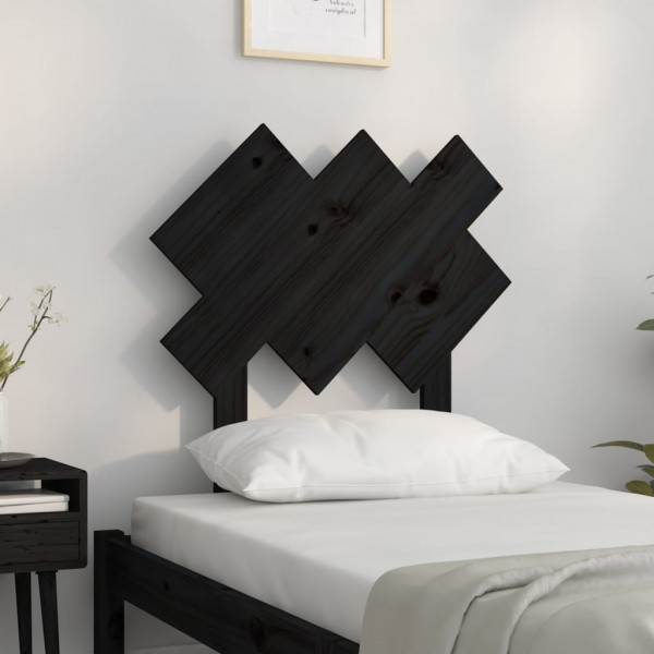 Cabecero de cama madera maciza de pino negro 72.5x3x81 cm M 3