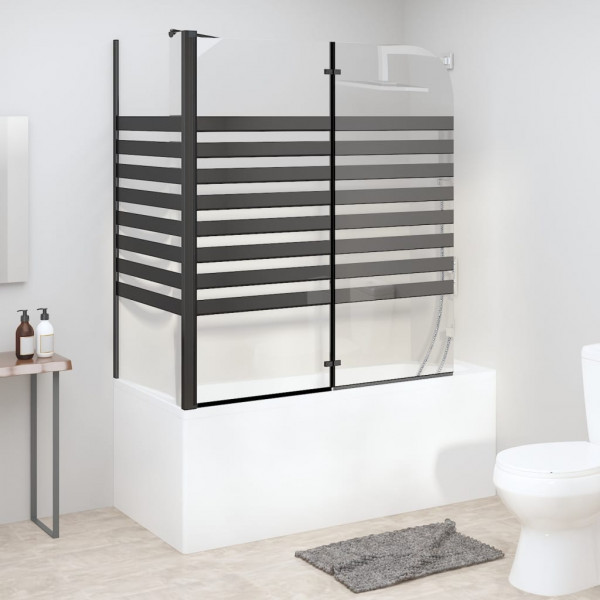 Mampara de baño a rayas vidrio templado 120x68x130 cm M 5