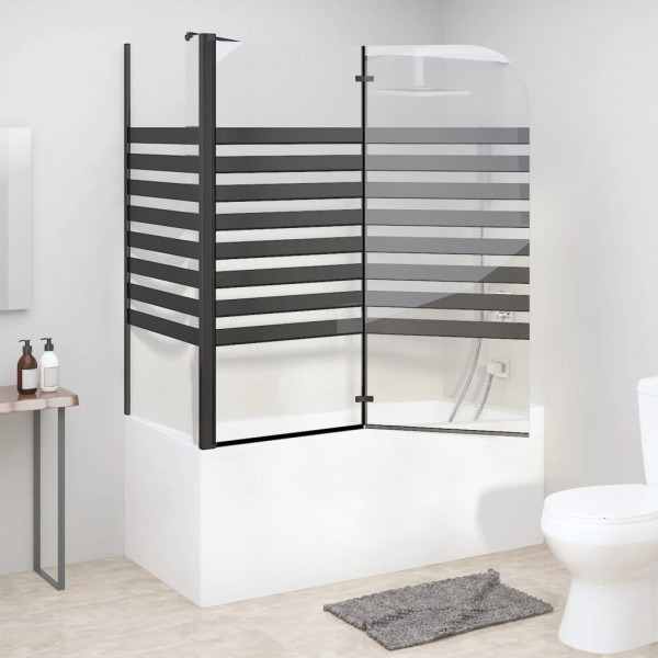Mampara de baño a rayas vidrio templado 120x68x130 cm M 4