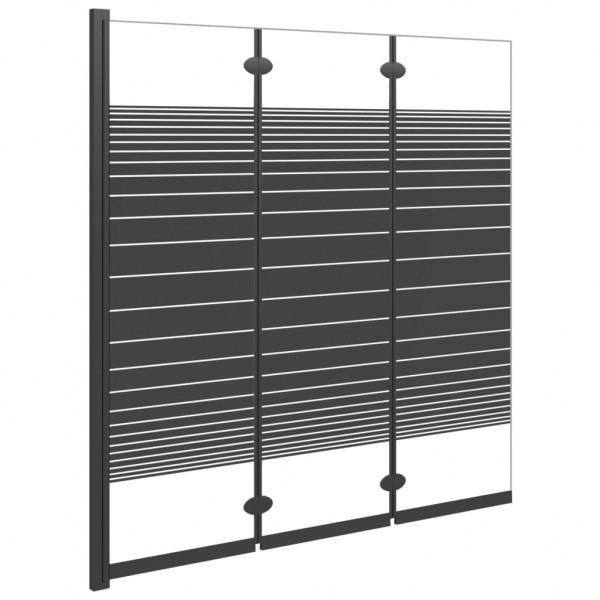 Mampara de ducha plegable de 3 paneles ESG negro 130x130 cm M 2