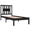 Estructura de cama individual madera maciza negro 75x190 cm 4