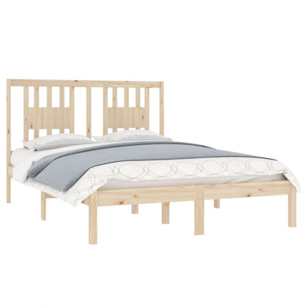 Estructura de cama madera maciza 135x190 cm M 3