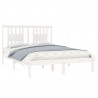 Estructura de cama madera maciza blanco 135x190 cm 3