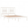 Estrutura de cama 140x190 cm madeira de pinho maciça branco 4