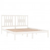 Estrutura de cama 140x200 cm madeira de pinho maciça branco 4